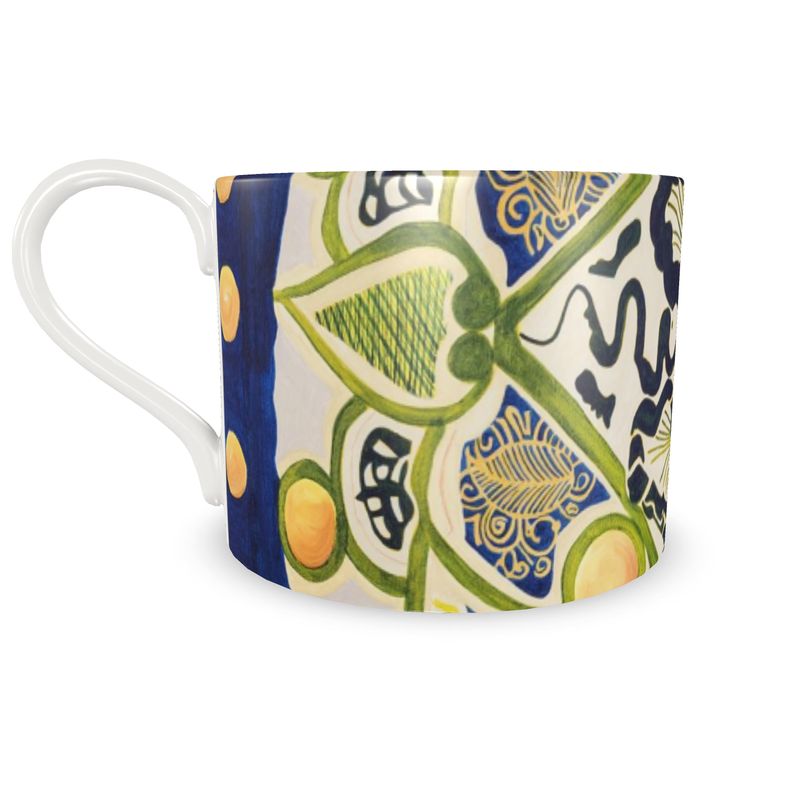 Tea Coffee Cup & Saucer - Triangles and Snakes