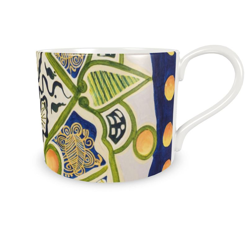 Tea Coffee Cup & Saucer - Triangles and Snakes