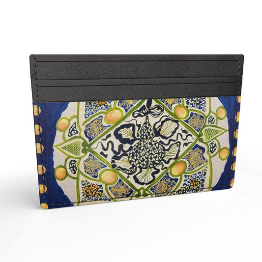 Leather Card Holder - Triangles and Snakes