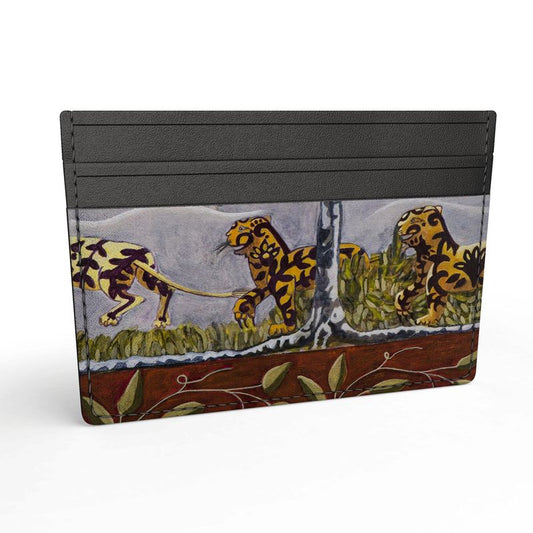Leather Card Holder - Tigers in Search