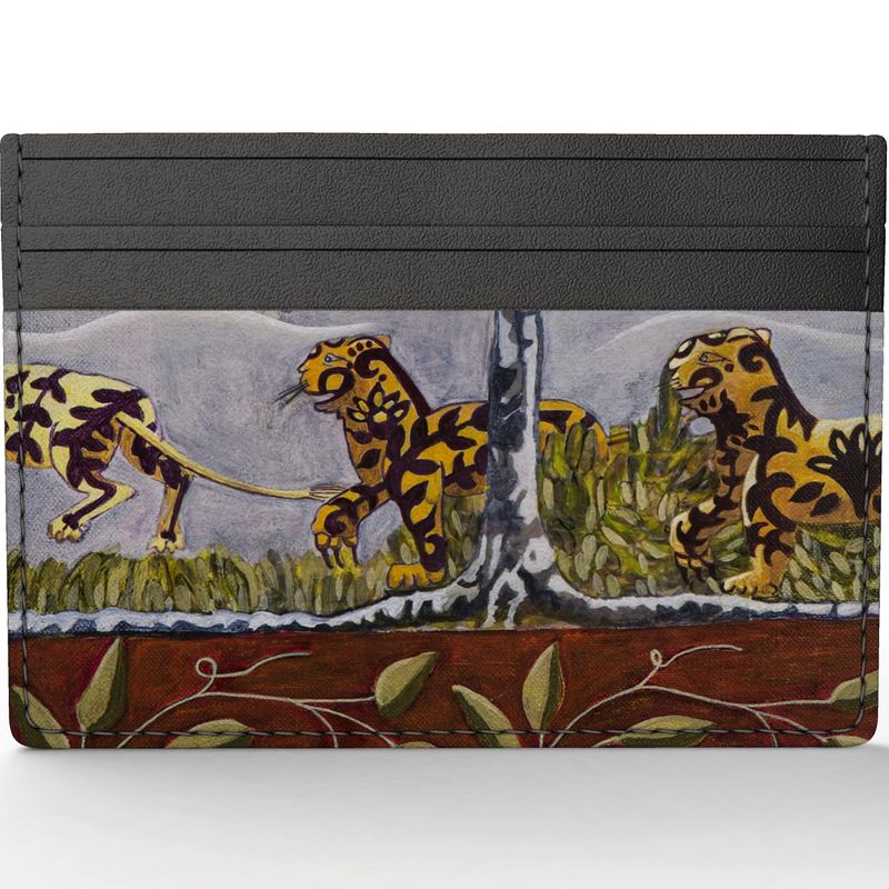 Leather Card Holder - Tigers in Search