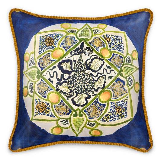 KTH Silk Cushion - Triangles and Snakes
