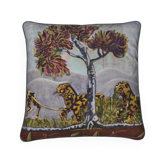 KTH Cotton-Lined Cushion - Tigers in Search