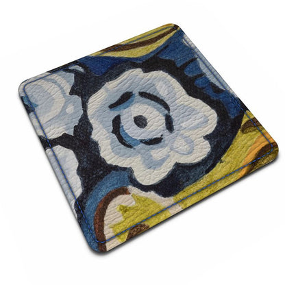 Square Leather Coaster - A Deer Detail