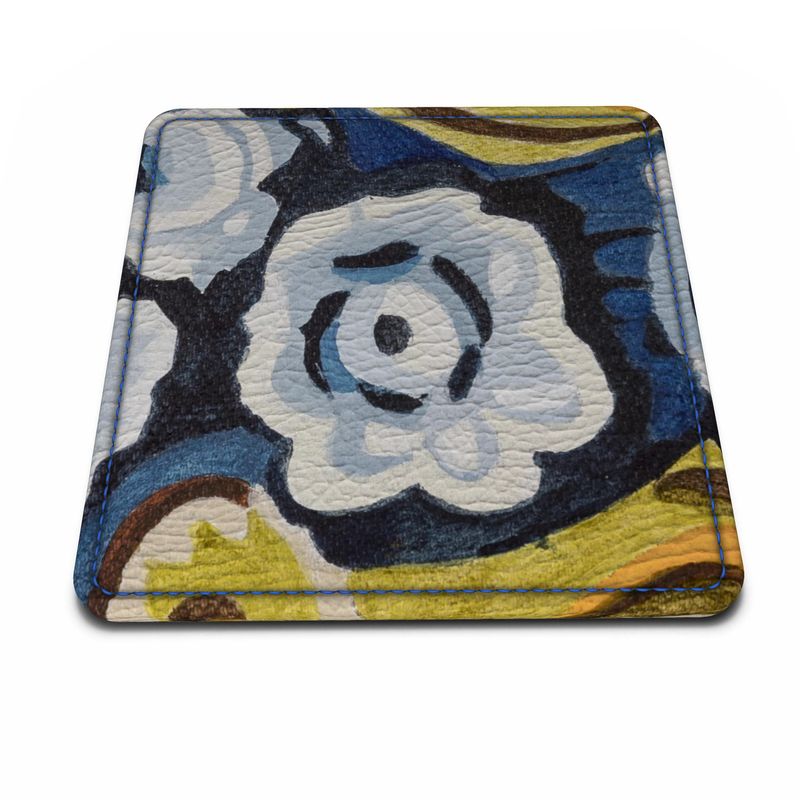 Square Leather Coaster - A Deer Detail